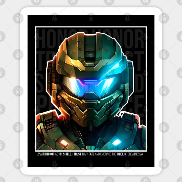 Halo game quotes - Master chief - Spartan 117 - Half black v3 Sticker by trino21